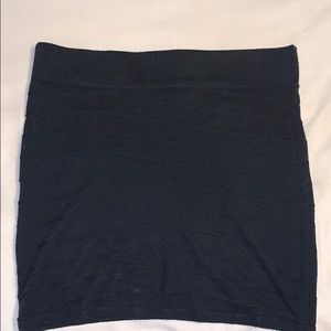 Black Cloth Mini Skirt